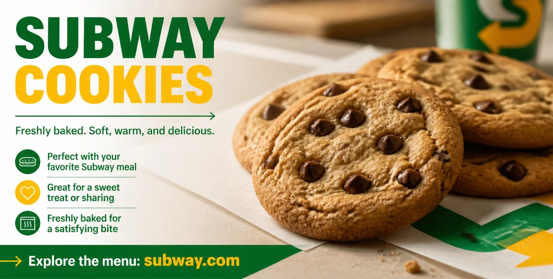 Subway Cookies Menu